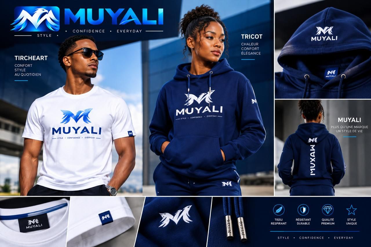 Vêtements Muyali Style — t-shirt blanc et hoodie sweat à capuche bleu marine pour homme et femme